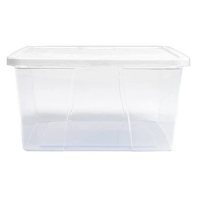 Rubbermaid 12 Quart Stackable Molded Plastic Easy Access Stackable Storage  Bins With Lid For The Garage, Bedroom, Closet, Or Shed, Clear : Target