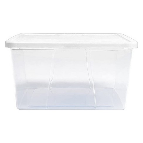 Homz 12 Quart Snaplock Clear Plastic Storage Tote Container Bin With Secure  Lid And Handles For Home And Office Organization (4 Pack) : Target