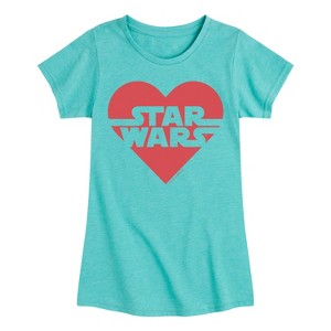 Girls' - Star Wars - Valentine Heart Logo Fitted Short Sleeve Graphic T-Shirt - 1 of 4