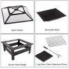 Nature Spring 32" Square Outdoor Fire Pit - Bronze Finish, Black/Orange Tiles - 2 of 4