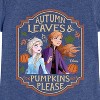 Girls' - Frozen - Elsa and Anna Autumn Leaves Pumpkin Please Fitted Short Sleeve Graphic T-Shirt - 2 of 4