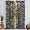 Chanasya 2pk Moroccan Embroidered Grommet Textured Sheer Window Curtain Panels - Set of 2 - 4 of 4
