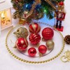 Aoibox 100pcs Christmas Ball Ornaments Set Shatterproof Assorted 3 Sizes 1.18in 1.57in 2.36in Red Gold Holiday Tree Decorations - 4 of 4