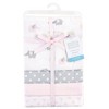 Hudson Baby Infant Girl Cotton Flannel Receiving Blankets, Pink Gray Elephant, One Size - 2 of 4