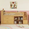 KIGFTSOD Twin Size Loft Bed with LED and Bookshelf, Wood Low Loft Bed with Stairs - 2 of 4