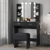 Makeup Vanity Desk with Mirror and 12 LED Lights, White Vanity Table with Power Outlet - 2 of 4