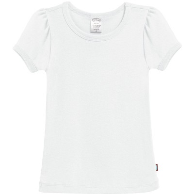 City Threads Girls 100% Cotton Short Sleeve Puff Classic Fit Tee - USA-Made