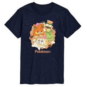 Men's - Pokémon - Fidough Smoliv Pawmi Coffee Café Trio Short Sleeve Graphic T-Shirt - 1 of 4