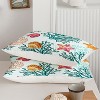 Acoinel 3 Pcs Coastal Coral and Seashell Lightwight Ultra Soft Comforter Set with 2 Pillowcases, TWIN, White - 4 of 4