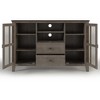 53" Solid Wood Farmhouse Tall Transitional TV Media Stand with Two Central Drawers, Tempered Glass Doors and Adjustable Shelf for Living Room - 4 of 4