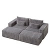 87" Oversized Corduroy Sectional Lounge Chaise with 2 Footstools - 3 of 4
