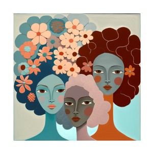 Canvas Wall Art - Ray Heere 'Mid Century Diversity Portraits 16' Wall Art for Living Room, Bedroom, or Office Décor by Trademark Fine Art - 24 x 24 - 1 of 4