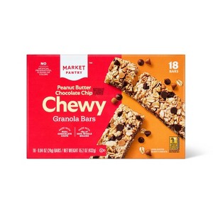 Peanut Butter Chocolate Chip Naturally Flavored Chewy Granola Bars - 15.2oz - Market Pantry™ - 1 of 4