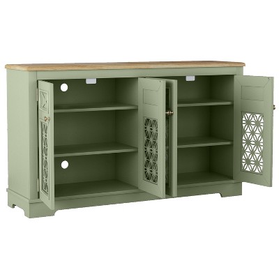 Festivo 57" Green Vintage Wood Buffet Sideboard Cabinet