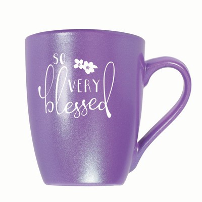 Elanze Designs So Very Blessed 10 ounce New Bone China Coffee Tea Cup Mug, Passion Purple