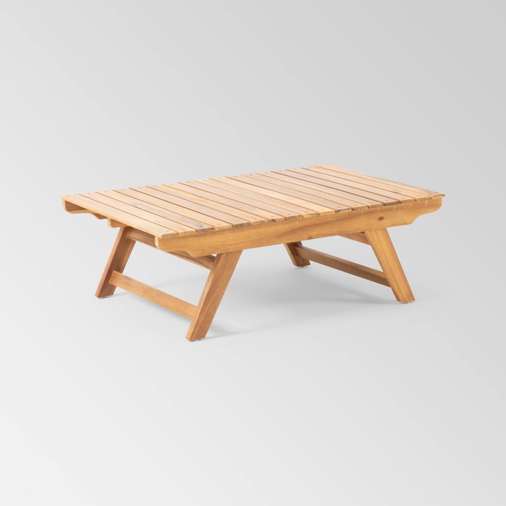 Sedona Acacia Wood Coffee Table - Teak - Christopher Knight Home: Weather-Resistant, Rectangular Patio Table