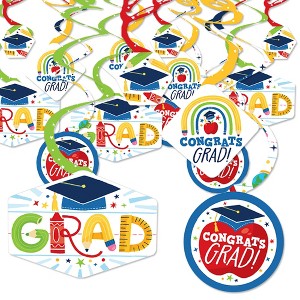Big Dot of Happiness Elementary Graduation Kids Decorations Hanging Swirls - Set of 40 - 1 of 4