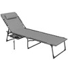 Resenkos Folding Outdoor Chaise Lounge Chair Tanning Chair With 5-Level Adjustable Back, Side Table, Pillow, Pocket, Dark Blue - 2 of 4