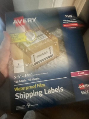 Avery White Weatherproof Laser Shipping Labels