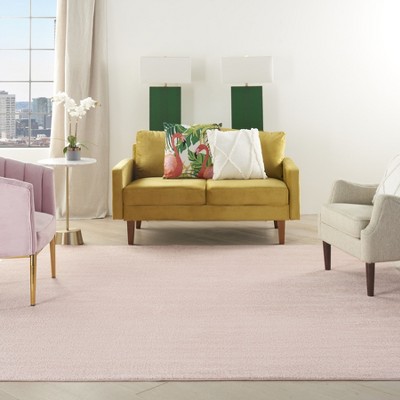 Orchid Pink Square Easy-Care Synthetic Area Rug 9' x 9'