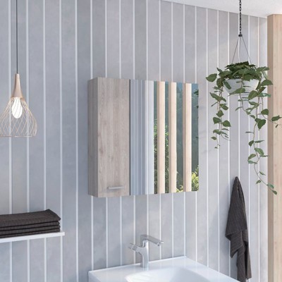 NicBex Bathroom Wall Mount Storage Cabinet Mirror Medicine Cabinet with Door & Shelves