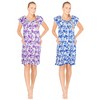 JEFFRICO Womens 2 Pack Nightgowns Short Sleeve Sleepwear Soft Pajama Dress Nightshirts - 2 of 4