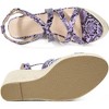 BLISSFUL STEP Women's Strappy Wedge Heels Snake Print Wedges Sandals - 4 of 4