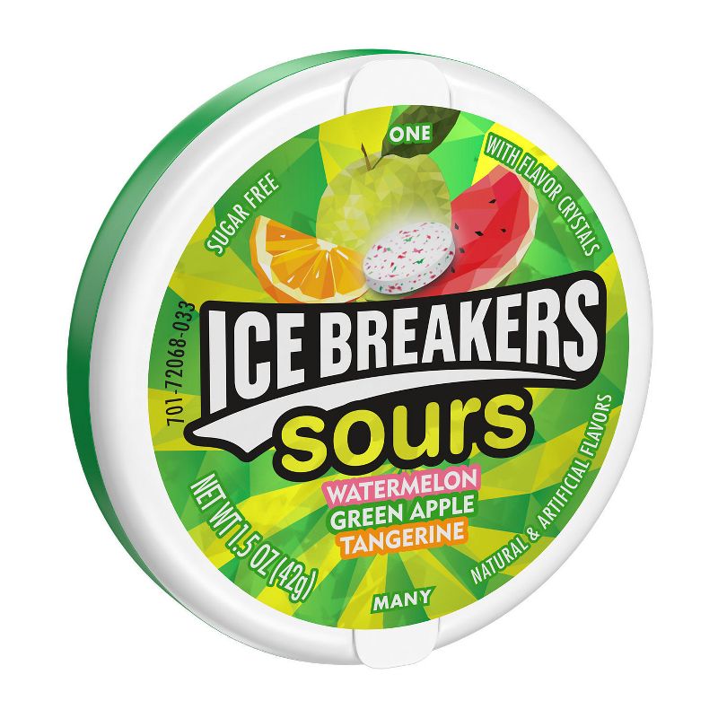 Ice Breakers Sours Fruit Sugar Free Mint Candies - 1.5oz, 1 of 4
