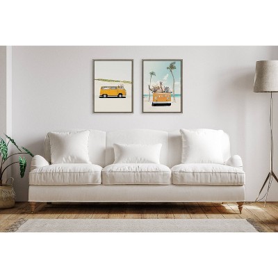 Gray and Colorful Safari Animals Beach Canvas Wall Art, 18 x 24
