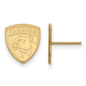 Black Bow Jewelry 14k Yellow Gold Florida Panthers NHL Stud Earrings - 1 of 3