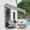 Resenkos Patio Awning, Outdoor Sun Shade Shelter Cover Awnings,12' x 10' Retractable Awning Patio Awnings Sun Shade Shelter with Manual Crank Handle, - 2 of 4