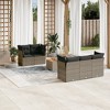 vidaXL Patio Sofa Set with Cushions Outdoor Furniture 6 Piece Poly Rattan - Gray - 2 of 4