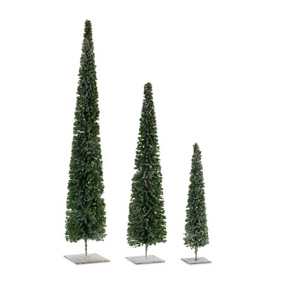 Melrose PVC Bottle Brush Pine Tree (Set of 3)
