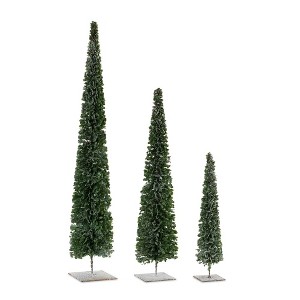 Melrose PVC Bottle Brush Pine Tree (Set of 3) - 1 of 3