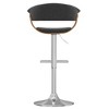 Mid-Century Modern Woven Polyester Adjustable Swivel Barstool with Padded Seat, Bentwood Frame, and Chrome Base for Kitchen - 4 of 4