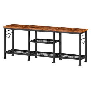 Itopfox TV Stand for 55 Inch TVs, Entertainment Center with Open Shelves, Media Console Table with Soundbar Shelf for Living Room, Bedroom, Brown - 1 of 4
