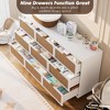 Rattan 9 Drawer Dressers for Bedroom, Tall Dresser with Deep Drawers, Large Chest of Drawers for Closet with Wide Top - 4 of 4