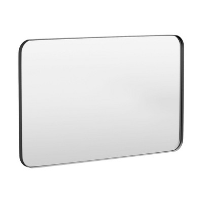 Tempered Glass Rounded Rectangle Framed Wall-Mounted Bathroom Vanity Mirror