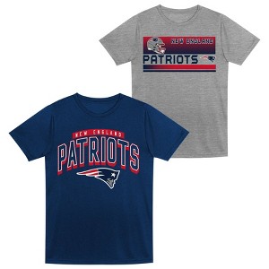 NFL New England Patriots Toddler Boys' Gray 2pk T-Shirt - 1 of 3