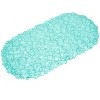 Home Mart Goods Teal Bubbles Vinyl Non-Slip Bathtub Shower Mat With Suction Cups -26" x14" - 3 of 4