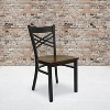 Emma and Oliver 2 Pack "X" Back Metal Restaurant Chair - 2 of 4
