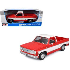 1974 Chevrolet C10 Cheyenne Super Pickup Truck Red and White "Special Edition" 1/18 Diecast Model Car by Maisto - 1 of 4