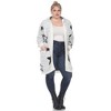 Plus Hooded Open Front High Pile Fleece Coat - White Mark - 3 of 4