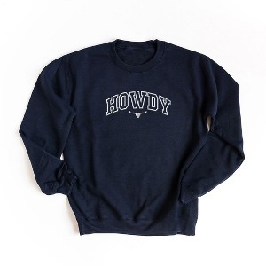 Simply Sage Market Women's Graphic Sweatshirt Embroidered Howdy Bull Varsity - 1 of 3