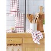 Design Imports  Terry Windowpane Dishtowel Set 4 Piece, 16X26", Barn Red - 4 of 4