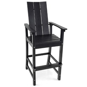 Costway Tall Adirondack Chair with Ergonomic Backrest Armrests & Footrest for Backyard Black/Gray/Navy/Turquoise - 1 of 4