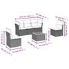 vidaXL 6 Piece Patio Sofa Set with Cushions Gray Poly Rattan - 3 of 4