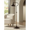 Franklin Iron Works Ferris Rustic Farmhouse Pharmacy Floor Lamp 57" Tall Bronze Faux Wood Grain Adjustable for Living Room Reading Bedroom Office Home - 2 of 4