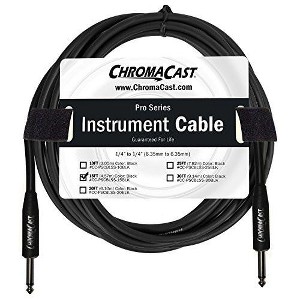 ChromaCast Pro Series Instrument Cable 15 Feet, Black, 1/4" Straight to 1/4" Straight Ends - 1 of 1