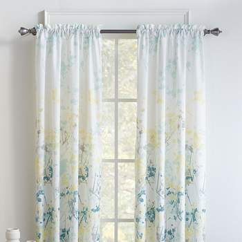 BrylaneHome Funky Floral Panel Set Curtain